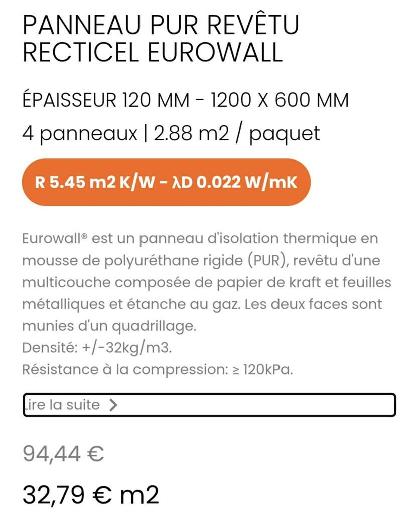Isolant recticel 12cm, Ophalen, Nieuw, 100 mm of meer