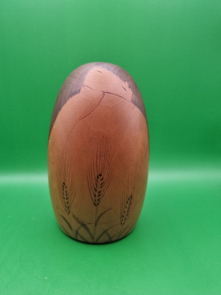 Schitterende Bakushu kokeshi van Usaburo, Hout, Geschilderd, 17 cm, Ophalen of Verzenden