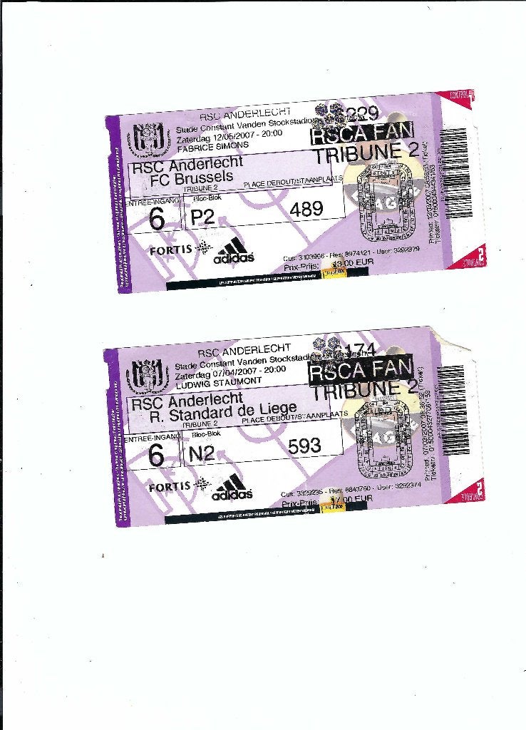 RSC Anderlecht, Enlèvement ou Envoi, Utilisé