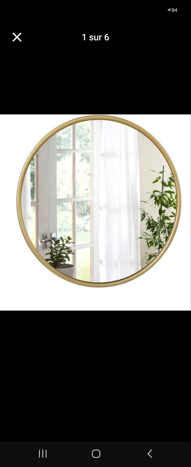 miroir doré 60cm neuf, Maison & Meubles, Neuf, Enlèvement ou Envoi, Moins de 100 cm, Rond