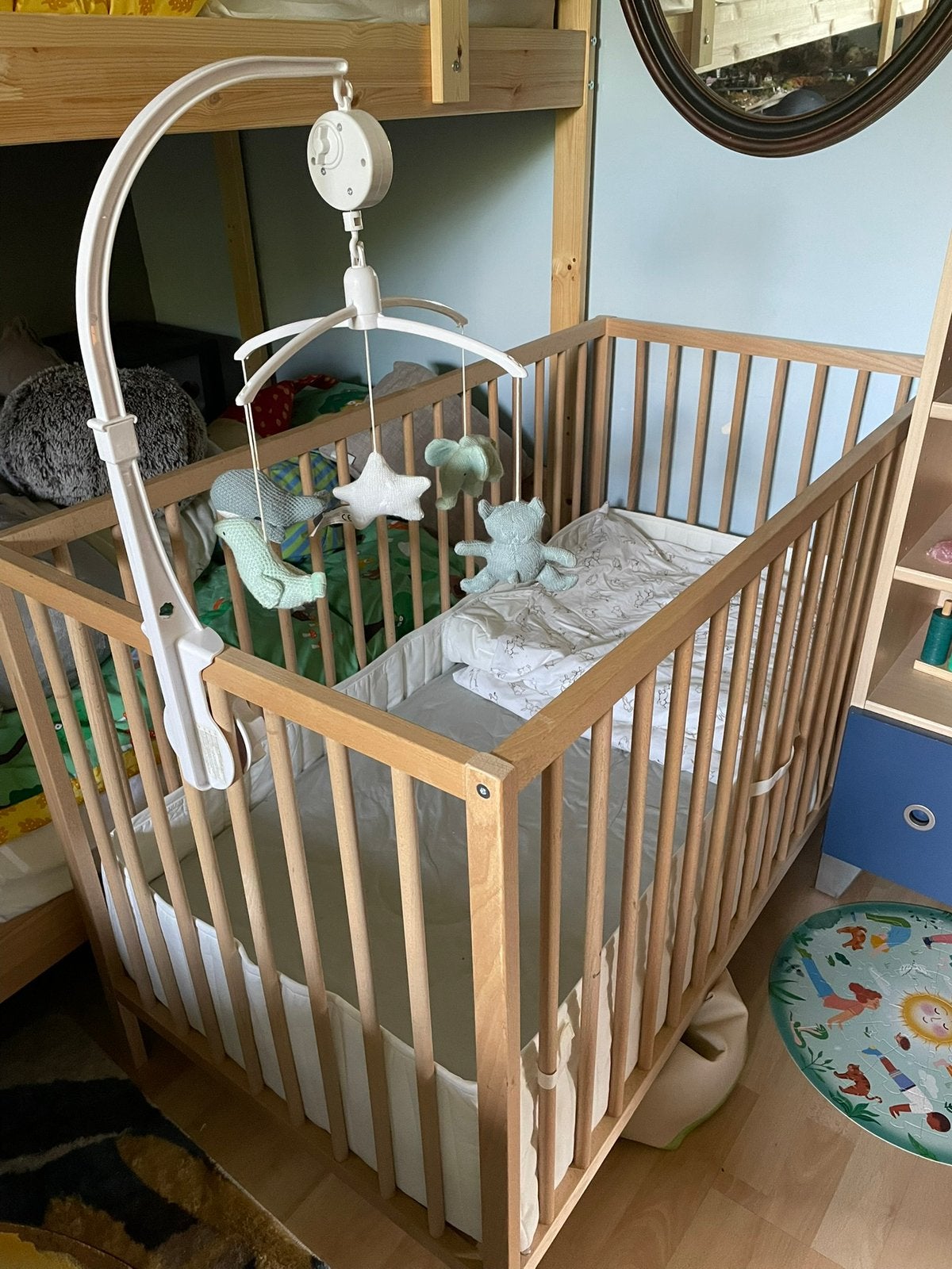 Lit bébé IKEA 60  120 cm complet – Excellent état, Enlèvement, Comme neuf, Lit