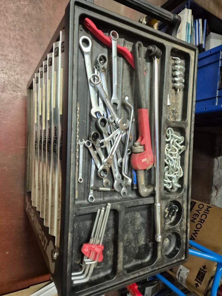 gereedschapswagen kraftform, Doe-het-zelf en Bouw, Gereedschapskisten, Ophalen, Gevuld