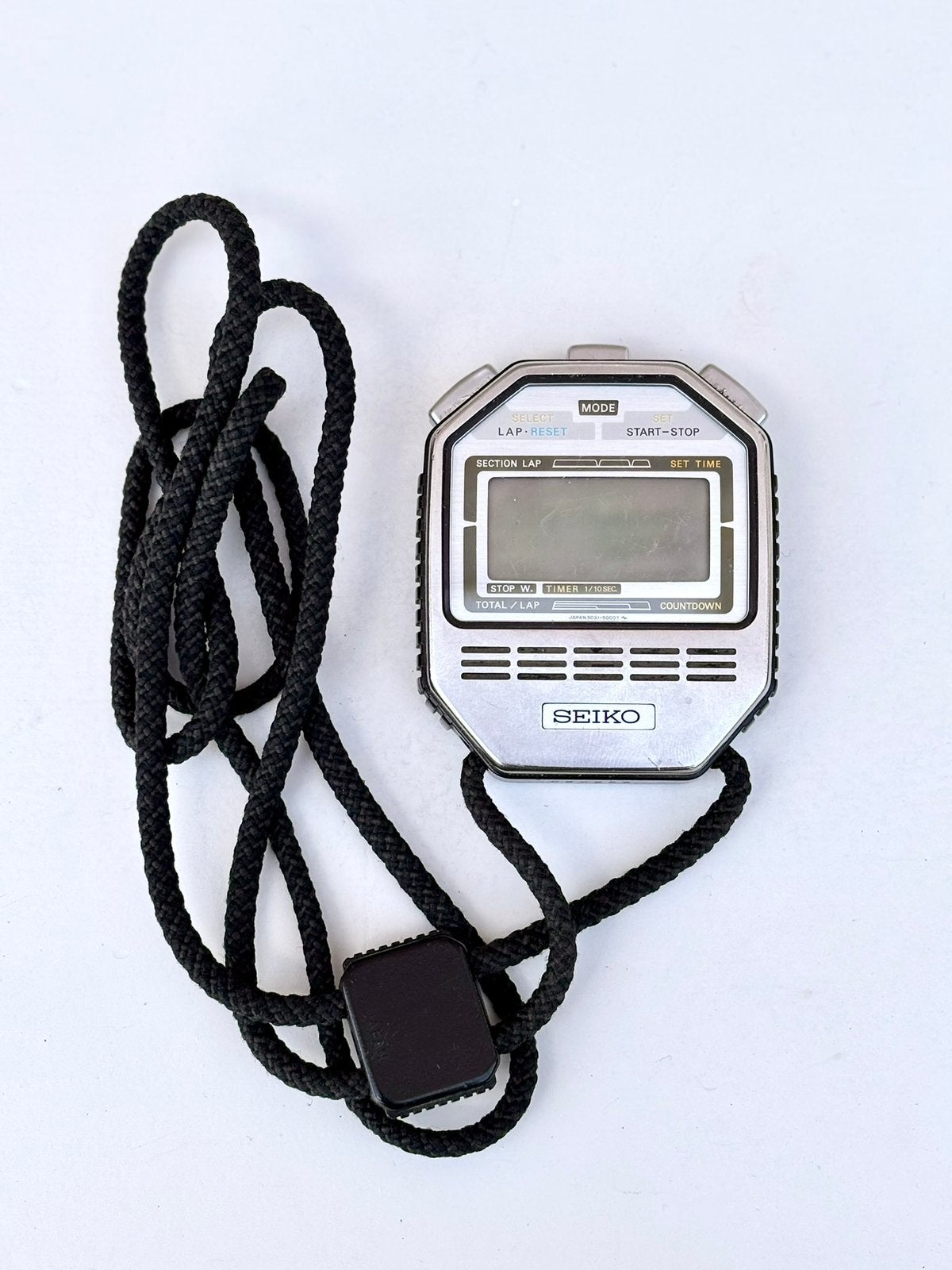 Vintage Seiko S021-5000 digitale stopwatch – Made in Japan, Sport en Fitness, Ophalen of Verzenden, Zo goed als nieuw