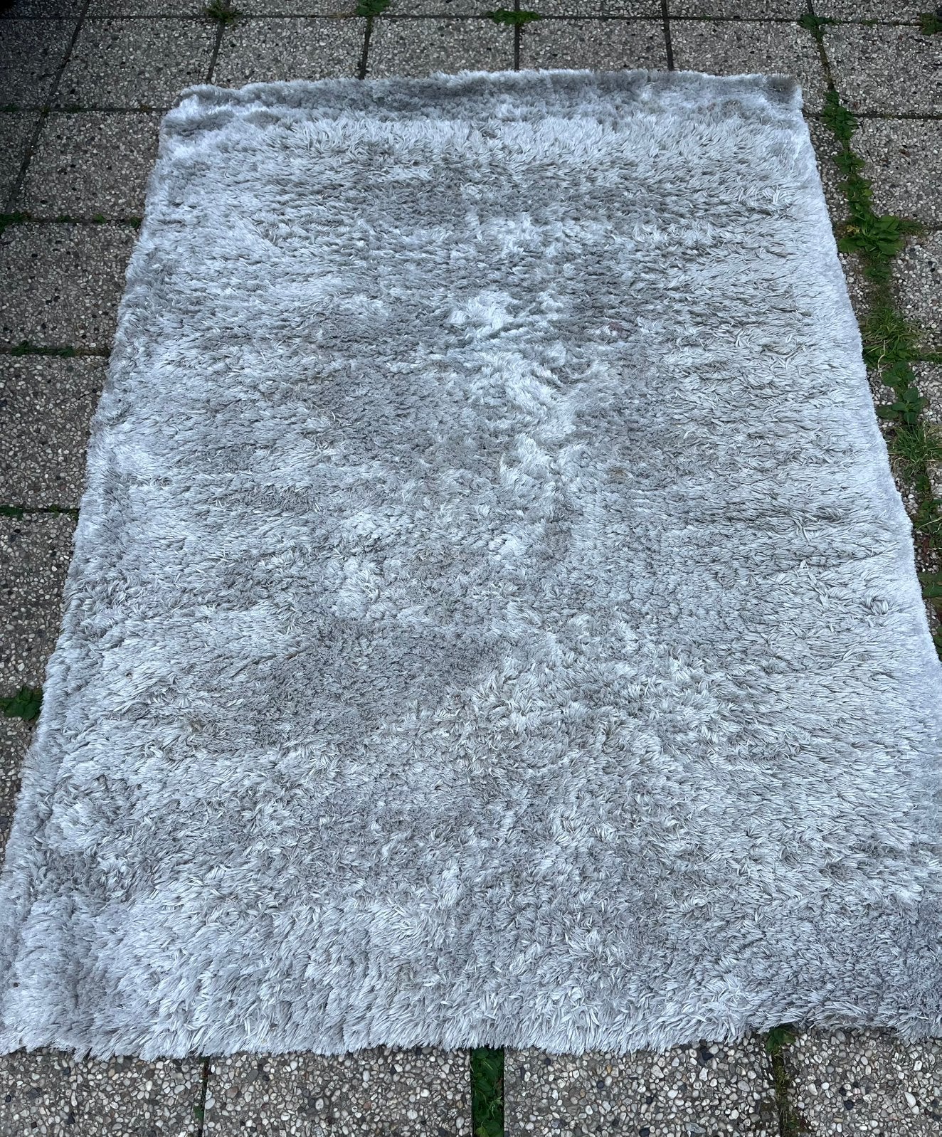 Grand tapis shaggy gris clair 160 x 220 cm – Très bon état, Maison & Meubles, Ameublement | Tapis & Moquettes, Enlèvement, Utilisé