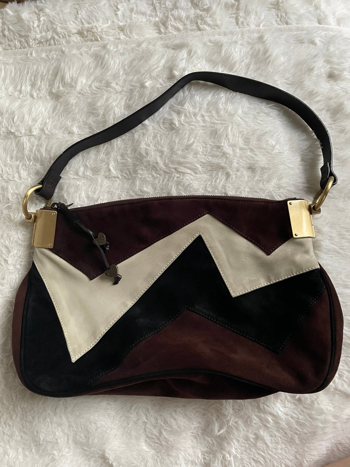 Fluwelen tas van Escada, Ophalen of Verzenden, Zo goed als nieuw, Bruin, Handtas