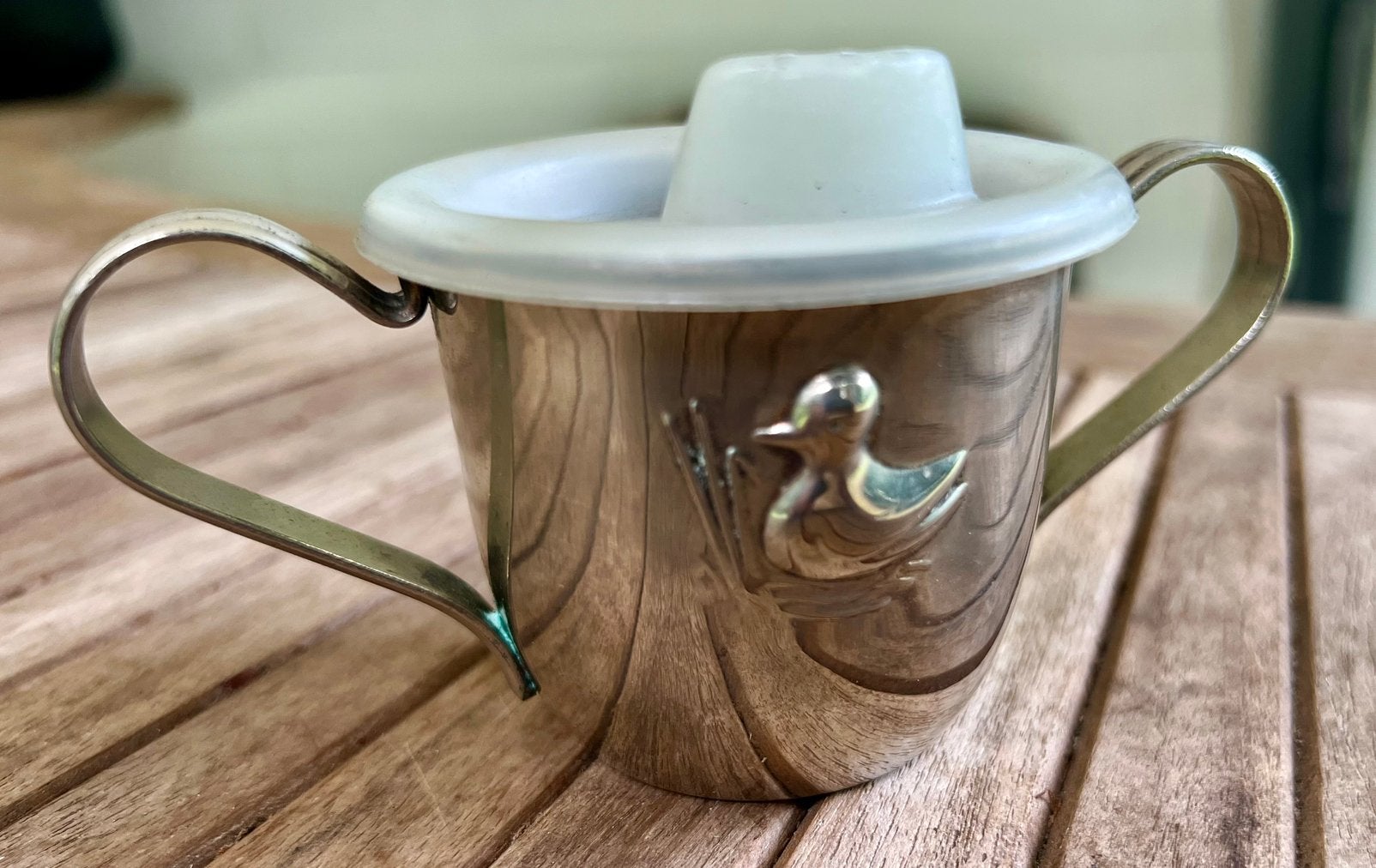 Tasse vintage pour bébé en métal argenté/tasse anti-fuite, Antiquités & Art, Enlèvement