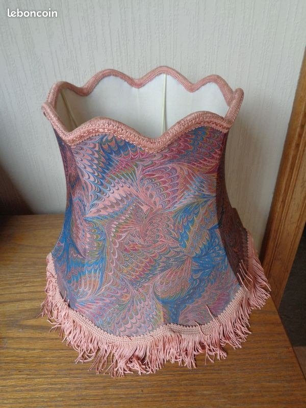 abat jour vintage en super état, Maison & Meubles, Enlèvement, Bleu