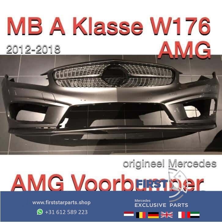 W176 originele AMG Voorbumper Mercedes A Klasse diamond gril, Gebruikt, -, Voor, Ophalen of Verzenden