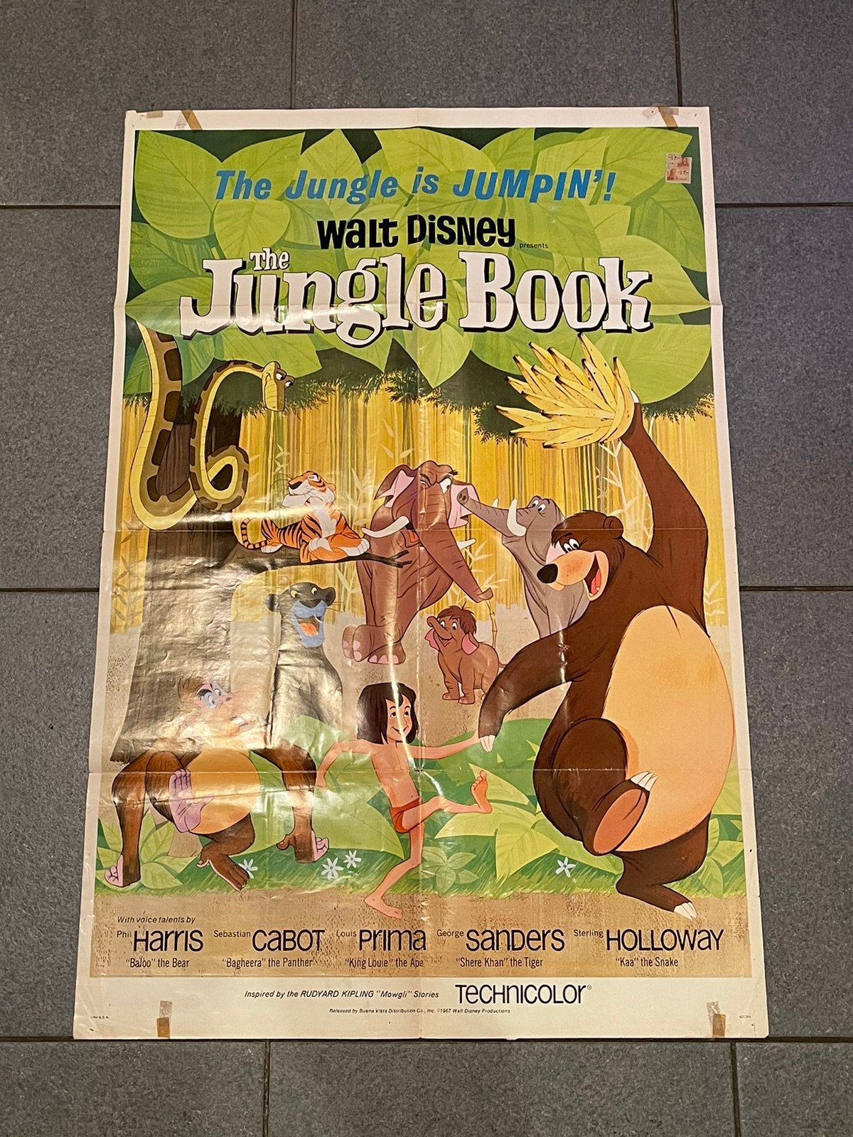 Disney The Jungle Book vintage filmposter, Ophalen of Verzenden, Gebruikt