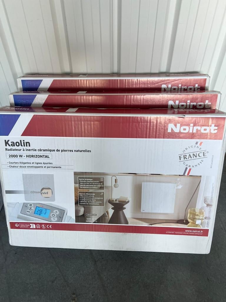 Radiateur électrique à inertie sèche NOIROT Kaolin 2000W BLA, Enlèvement