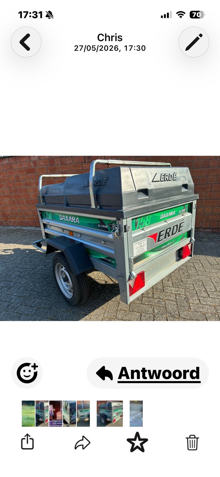 Bagage wagen/Daxara158, Auto diversen, Aanhangers en Bagagewagens, Ophalen, Zo goed als nieuw