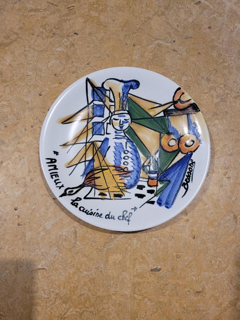 assiette bessone vallauris annaray amieux, Antiquités & Art, Enlèvement ou Envoi