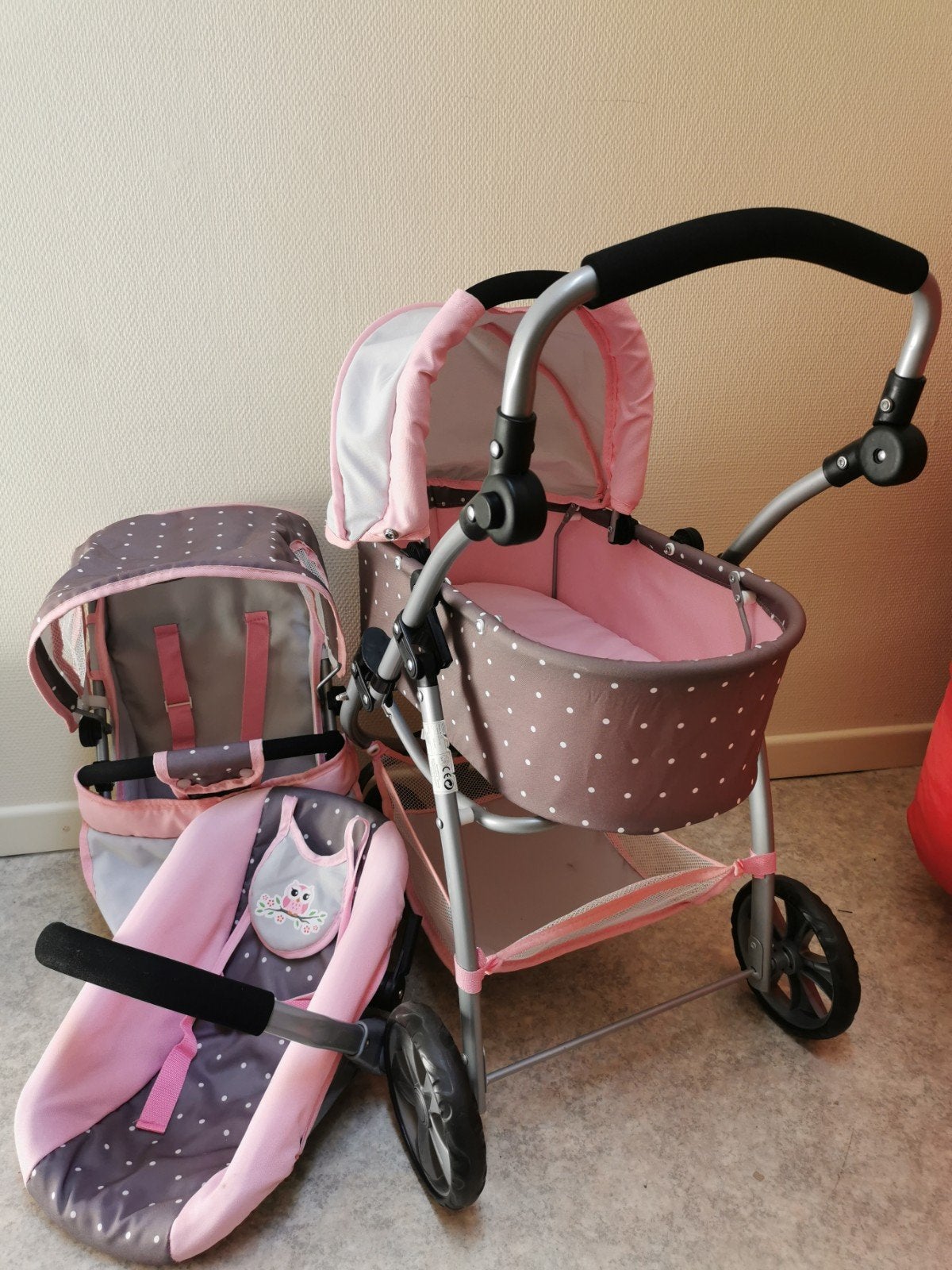 Poppenwagenset - roze, Kinderen en Baby's, Ophalen, Zo goed als nieuw, Jongen of Meisje