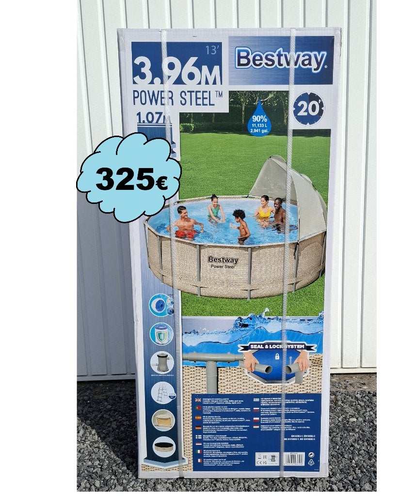 Piscine tubulaire hors sol NEUVE, 396x107, AVEC accessoires, Jardin & Terrasse, Piscines, Neuf, 200 à 400 cm, 300 cm ou plus, Rond