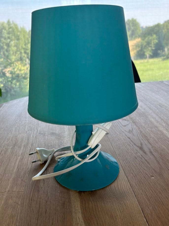 blauwe lamp ikea, Kunststof, 30 cm, Nachtlamp, Met schakelaar