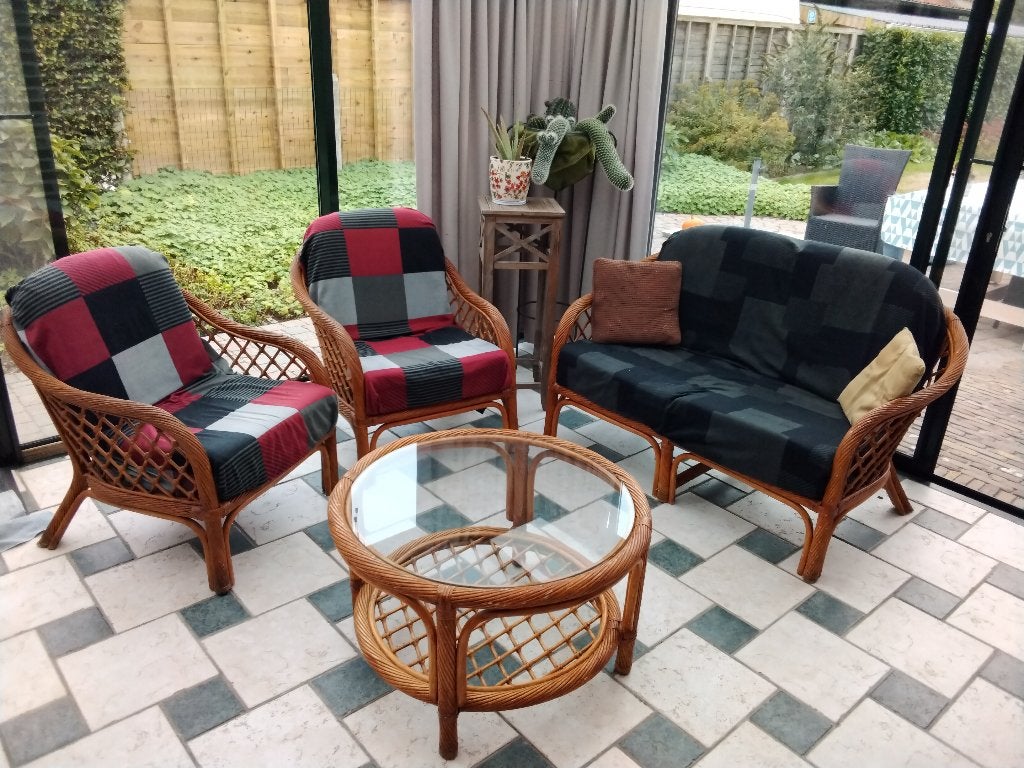 Rotan salon, Ophalen, 4 zitplaatsen, Gebruikt, Rotan