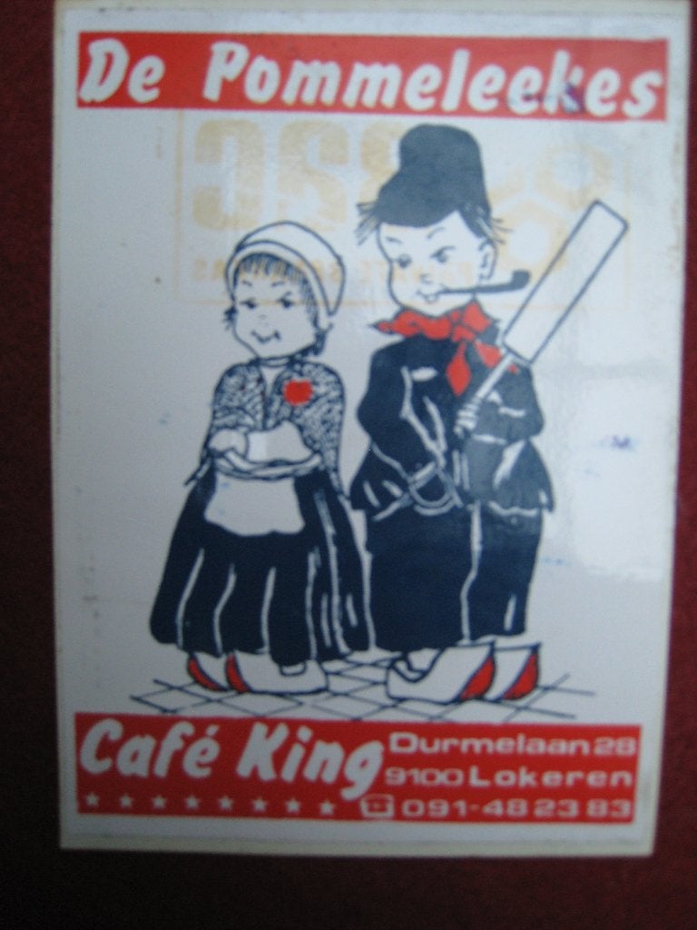 Vintage Sticker Café King De Pommeleekes Lokeren O-VL, Verzenden, Gebruikt, Bedrijf of Vereniging