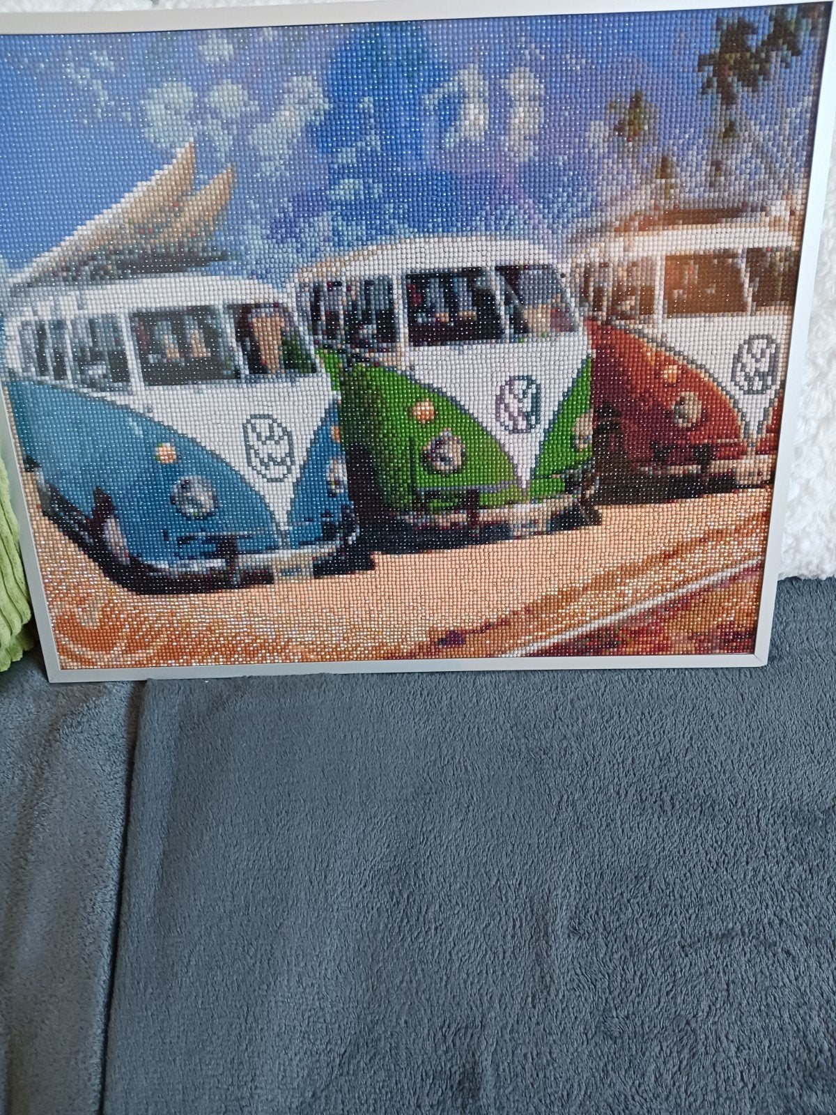 Kader met retro busjes van Daimond painting te koop., Enlèvement, Neuf, Autres types