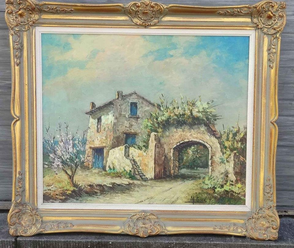Huile sur toile maison signe Maurice goes, Enlèvement ou Envoi
