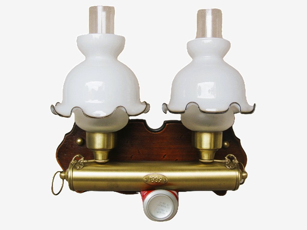 Vintage dubbele scheepslamp wandlamp., Antiek en Kunst, Antiek | Verlichting, Ophalen