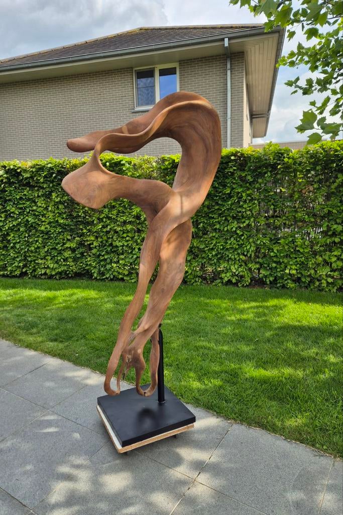 Houten sculptuur voor binnen of buiten, Ophalen, Houtsnijwerk, Meer dan 2 meter, Handgemaakt