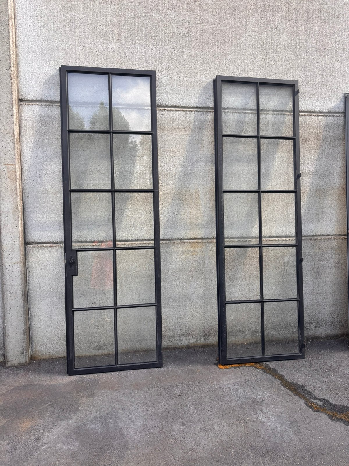 Dubbele stalen binnendeur met onderverdelingen, Ophalen, Gebruikt, 80 tot 100 cm, 215 cm of meer