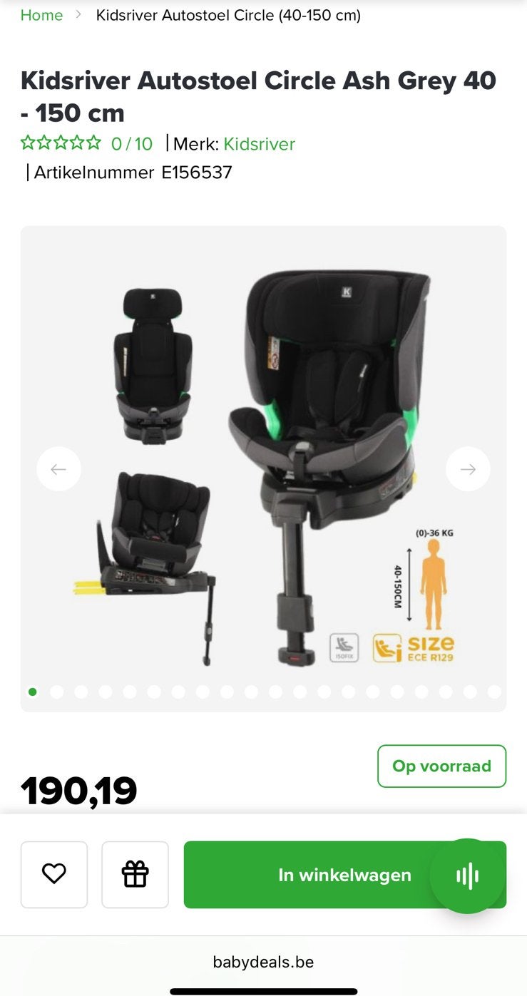 Autostoel baby-kind, Ophalen, Nieuw, Overige merken, Isofix