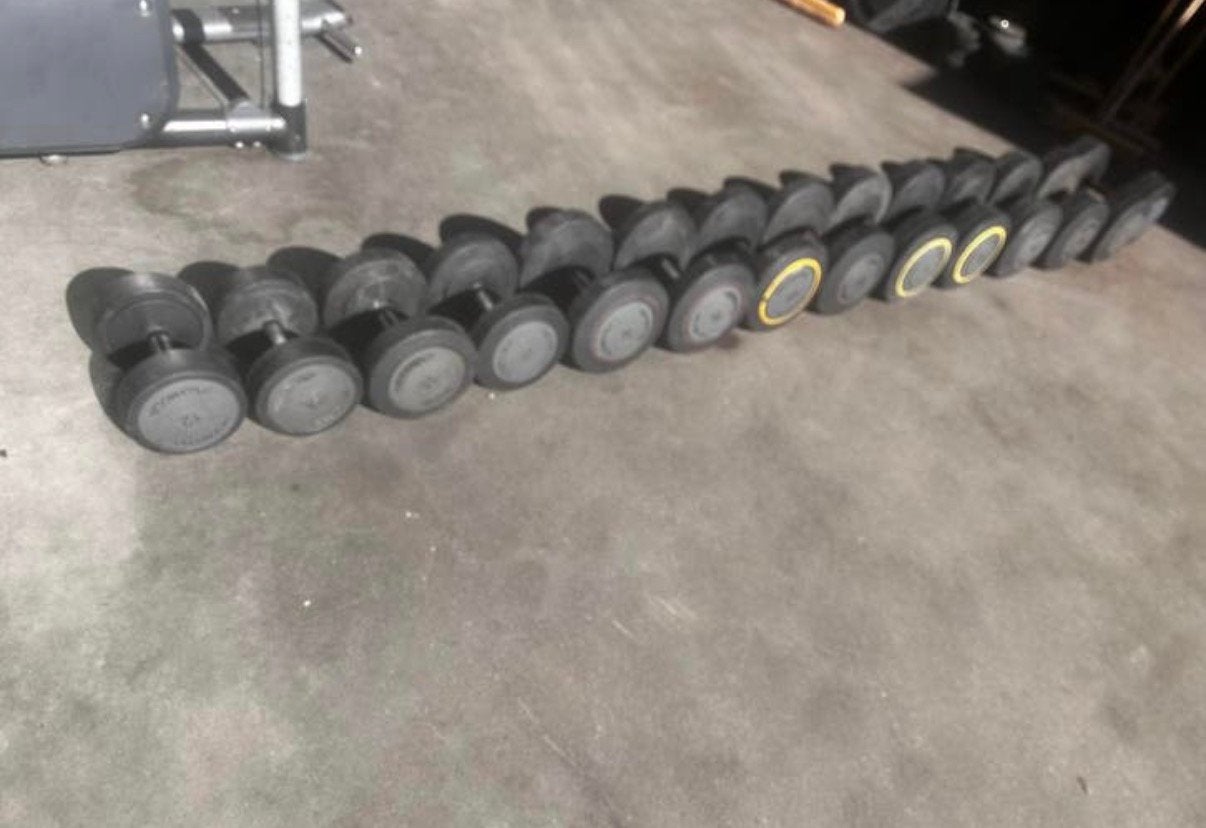 Technogym Dumbells 12kg t/m 40kg, Sport en Fitness, Fitnessmaterialen, Gebruikt, Dumbbell, Ophalen