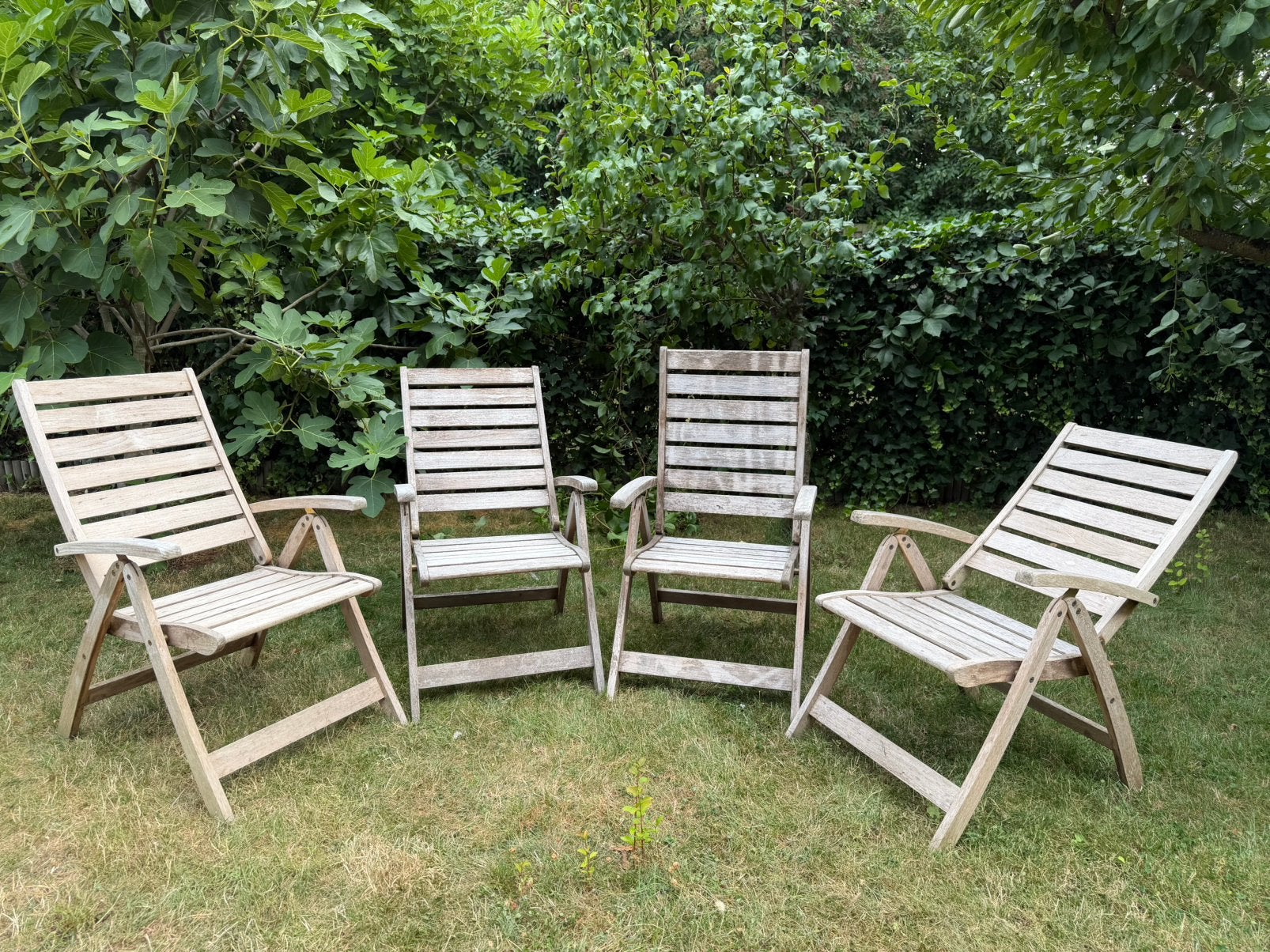 Chaises de jardin en bois pliantes avec accoudoirs, Jardin & Terrasse, Chaises de jardin, Enlèvement, Utilisé, Bois