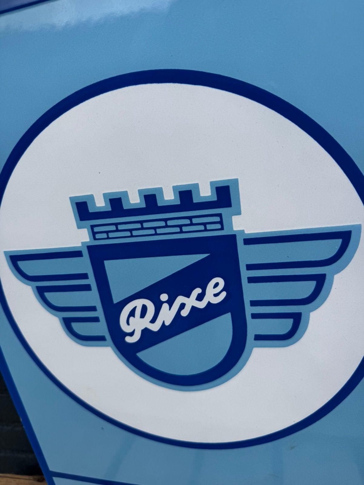 RIXE Dienst emaille reclamebord, Ophalen of Verzenden, Zo goed als nieuw, Reclamebord