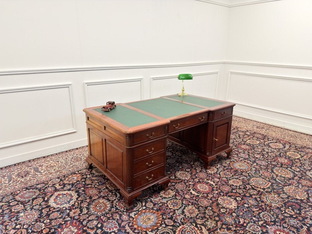 Klassiek Engels Chesterfield Bureau Partnerdesk, Enlèvement