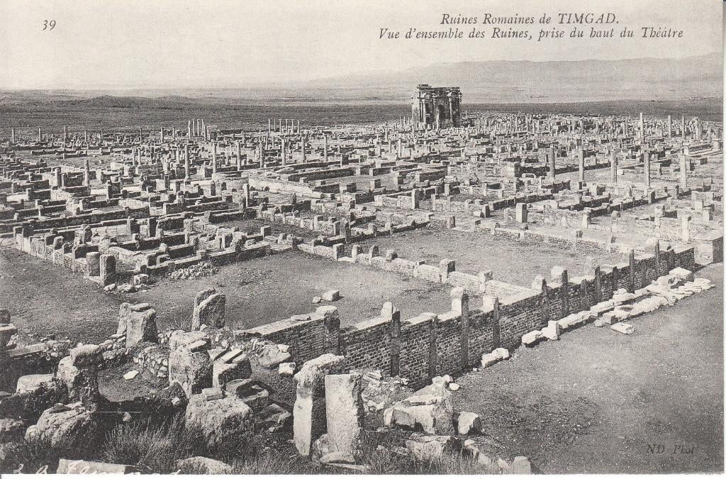 Postkaart - Romeinse ruïnes in Timgad (Algerije), Ophalen of Verzenden, 1920 tot 1940, Ongelopen, Buiten Europa