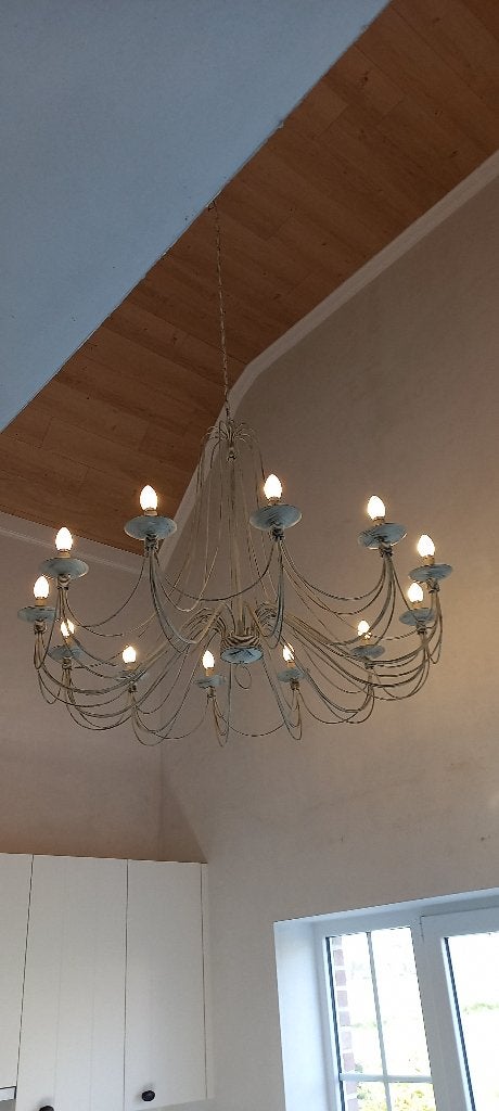 Kroonluchter luster groot formaat, Huis en Inrichting, Lampen | Kroonluchters, Ophalen, Zo goed als nieuw, Metaal, E14 (klein)