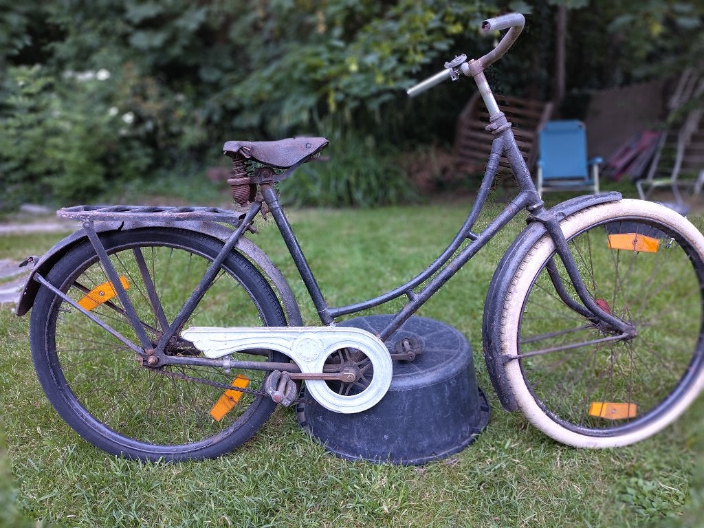 Antieke damesfiets, Fietsen en Brommers, Fietsen | Dames | Damesfietsen, Gebruikt, Overige merken, 47 tot 50 cm, Terugtraprem