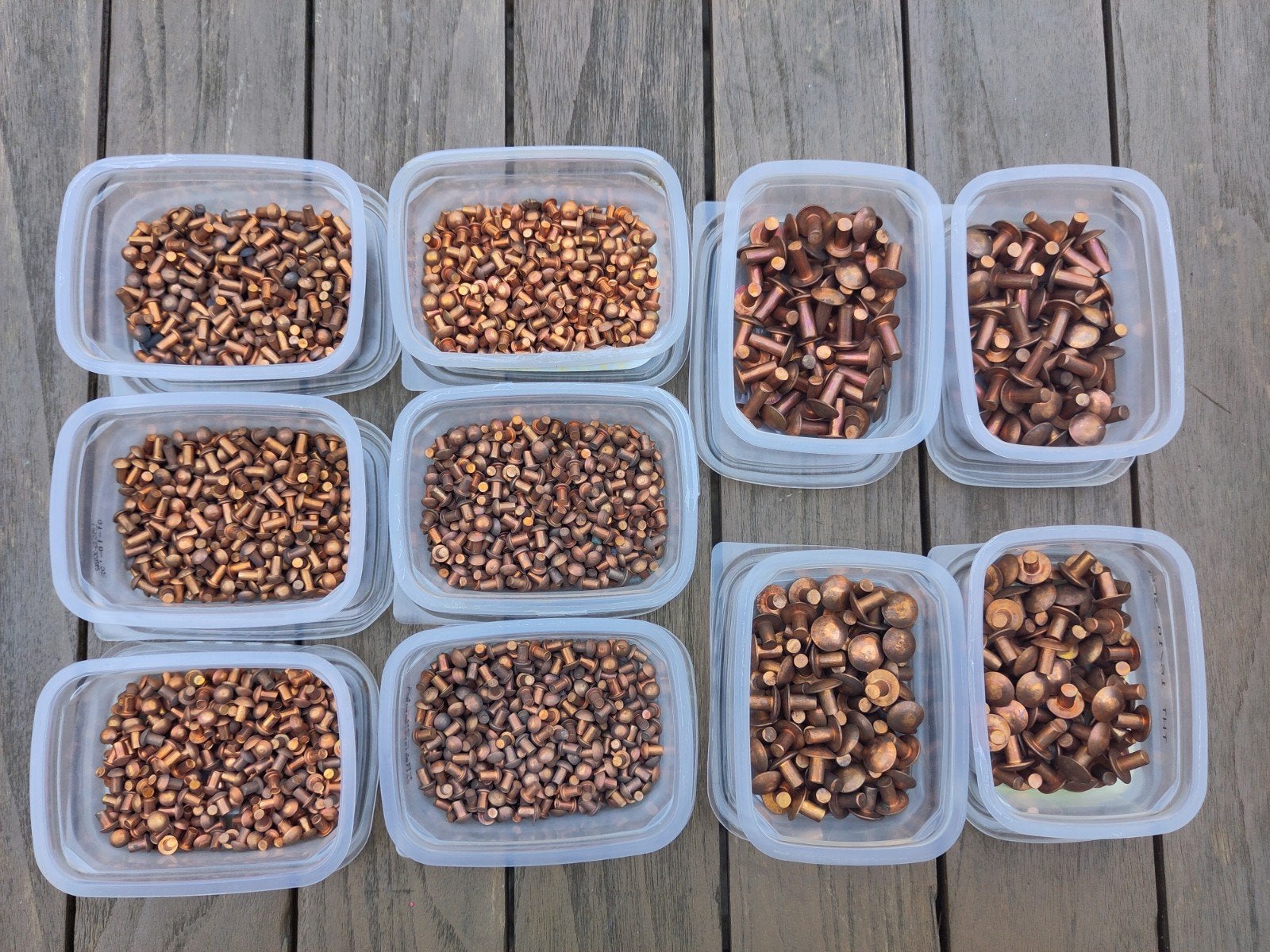 Koperen klinknagels (+- 3.7 kg), Ophalen, Koper