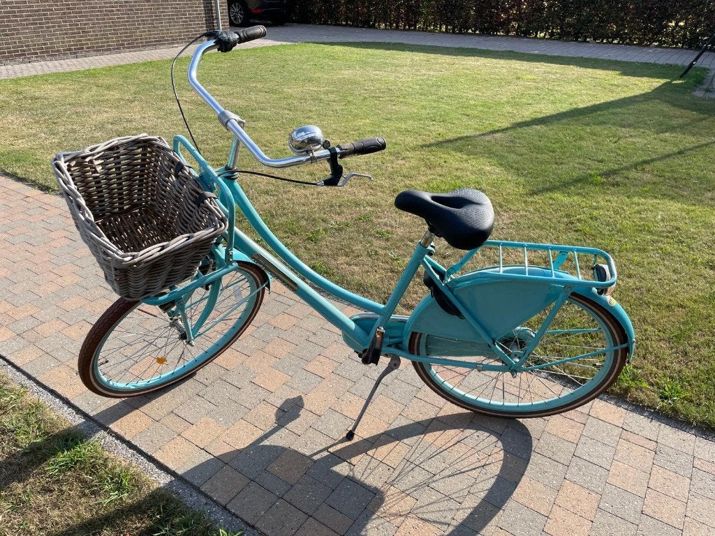 lichtblauwe meisjesfiets met mandje, Kinderen en Baby's, Ophalen, Zo goed als nieuw