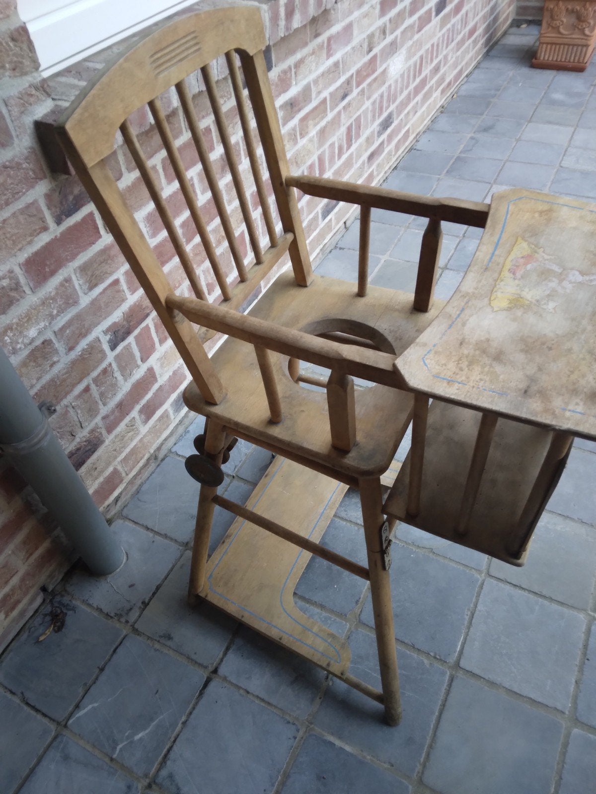 Antieke houten kinderstoel, Antiek en Kunst, Ophalen