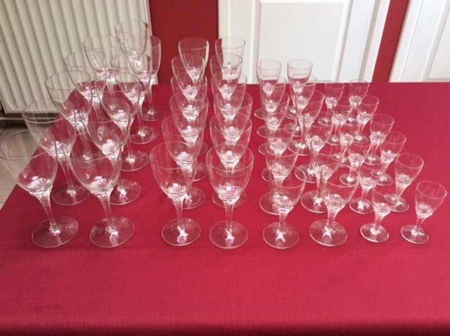 Te koop antiek glas servies totaal 47 stuks, Ophalen of Verzenden