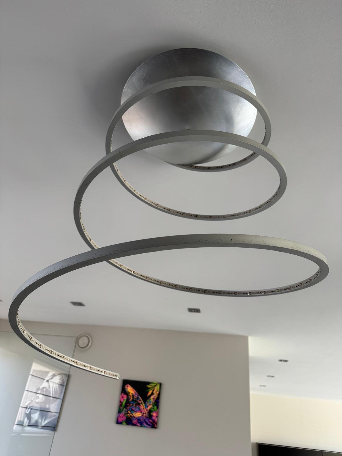 Zilver kleurig plabond lamp, Ophalen, Zilver, 80 cm, Modern