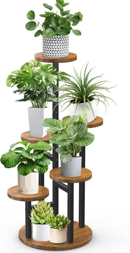 Plantenrek rond 5 delig hout rvs, Huis en Inrichting, Ophalen of Verzenden, Overige soorten, 100 tot 150 cm