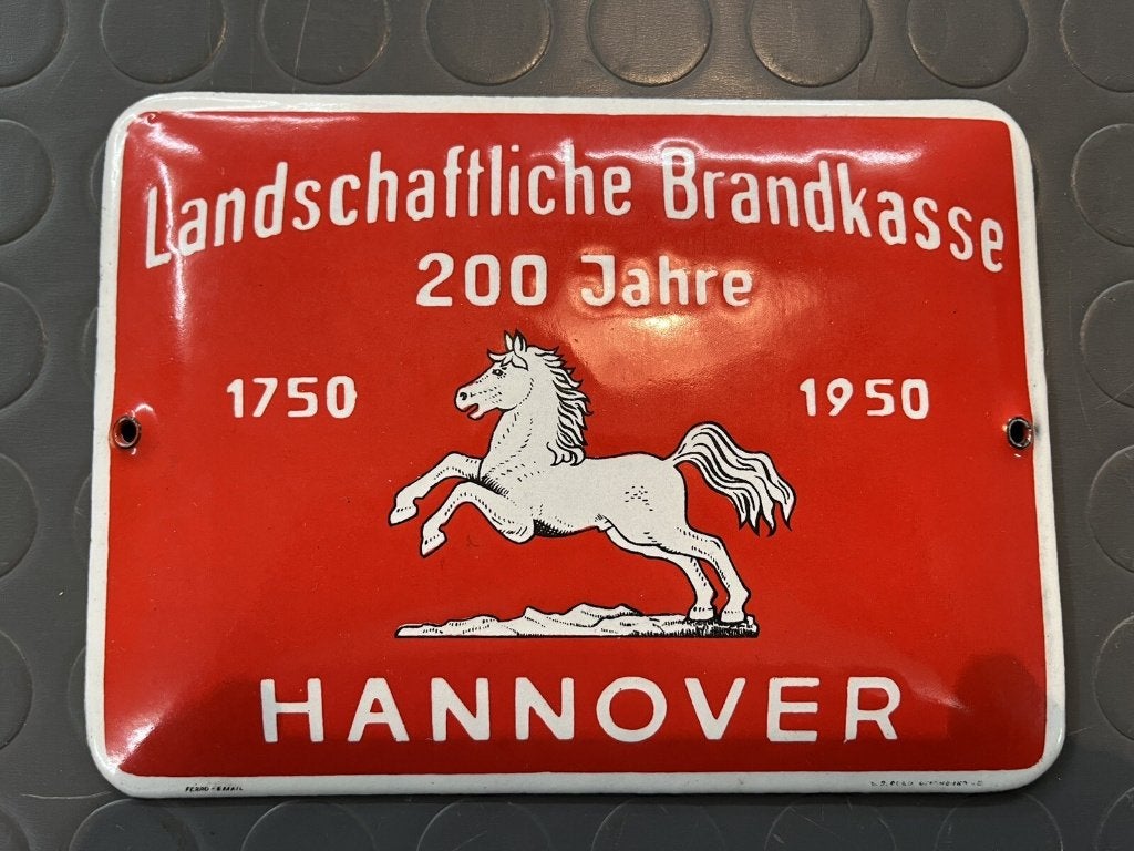 Emaille bord Landschaftliche Brandkasse Hannover verzekering, Verzenden