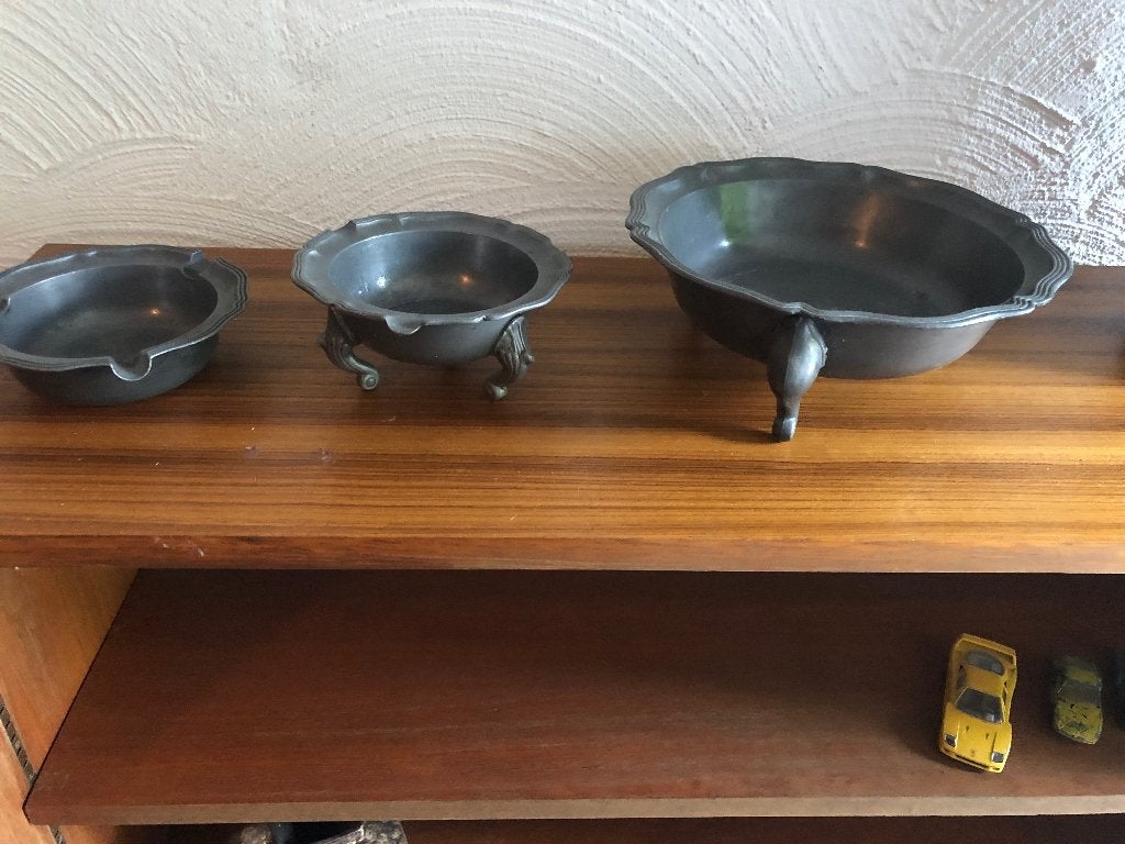 3 cendriers rétro Brocante anciens, Enlèvement