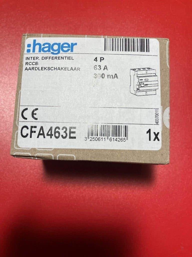 Hager differentieel 4p 63A 300mA type a - CFA463E, Bricolage & Construction, Électricité & Câbles, Enlèvement, Neuf