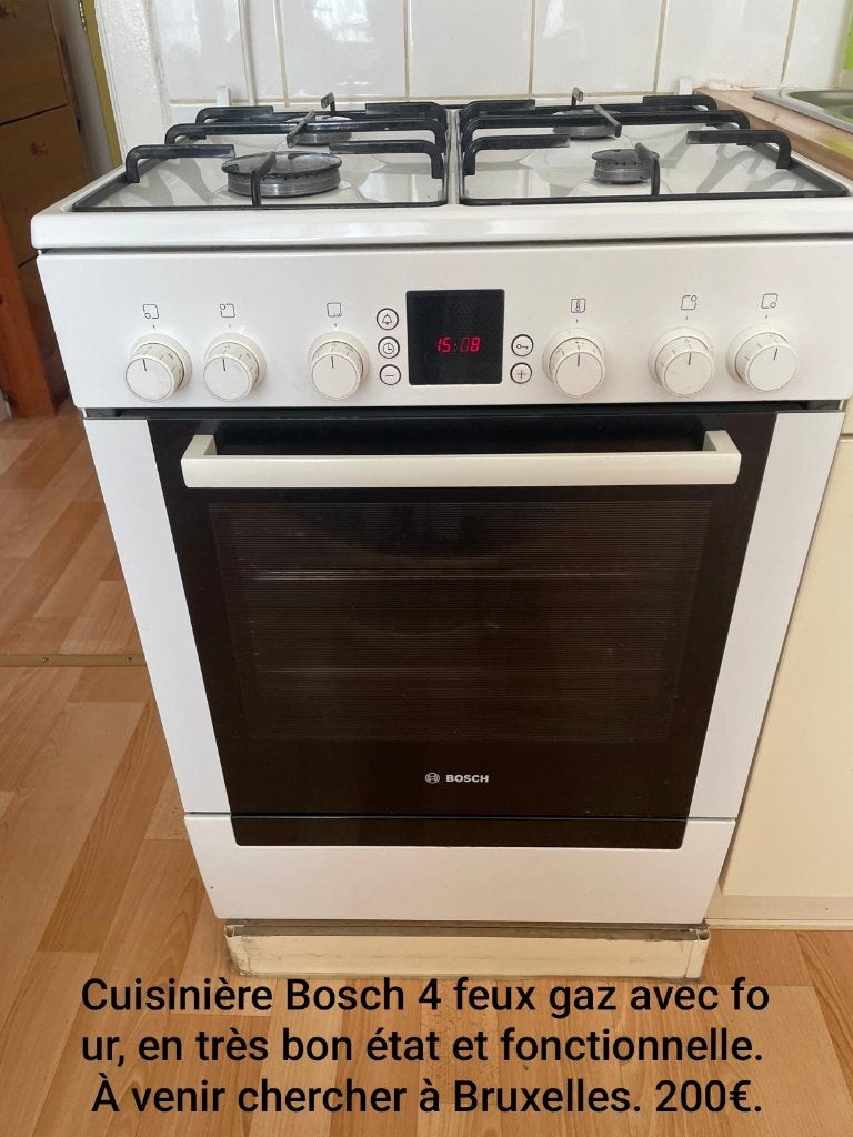Gazinière Bosch, Gaz, 4 zones de cuisson, Comme neuf, Enlèvement