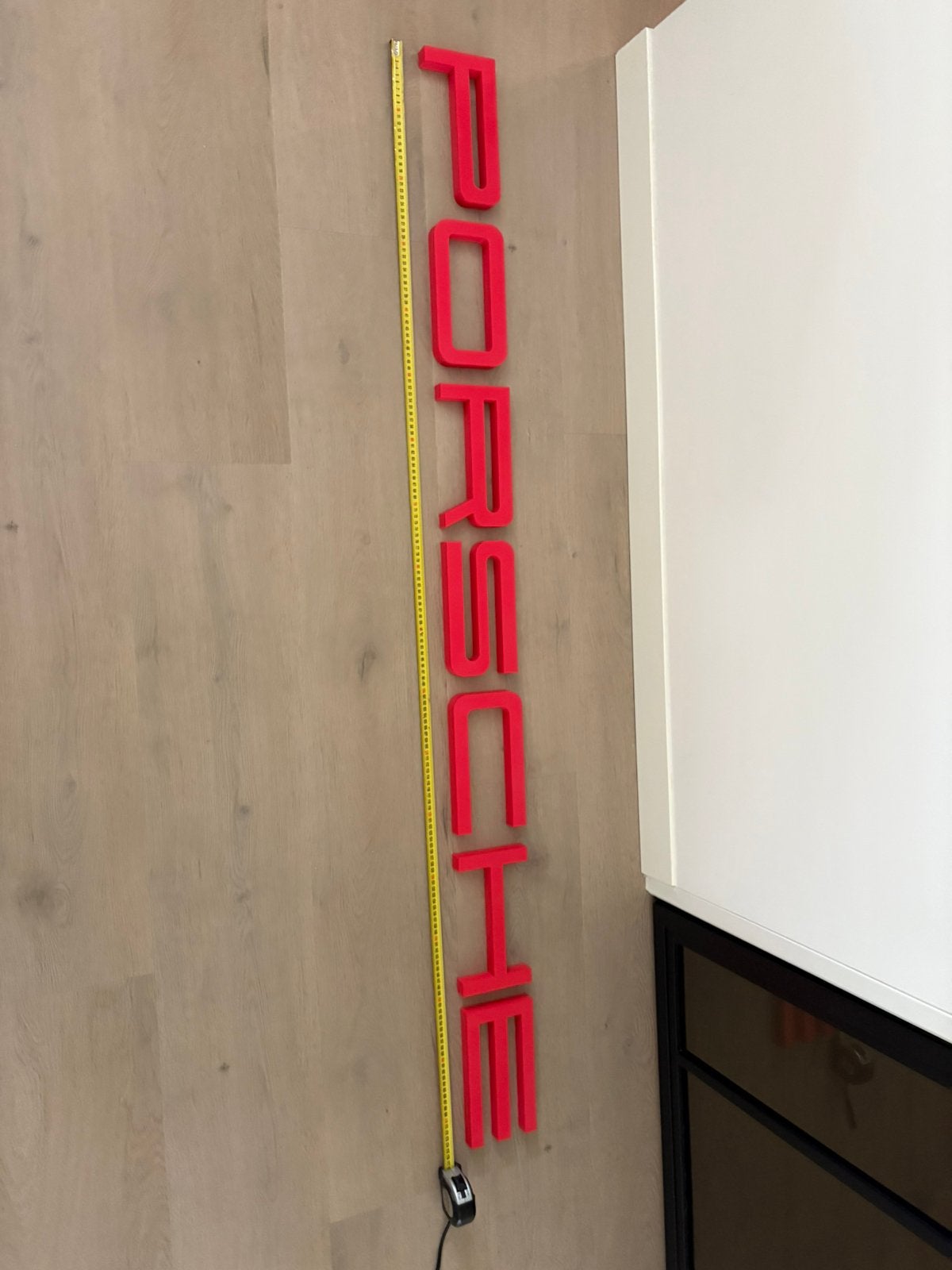 Lettres publicitaires 3D Porsche rouges - 175 cm, Enlèvement ou Envoi, Comme neuf