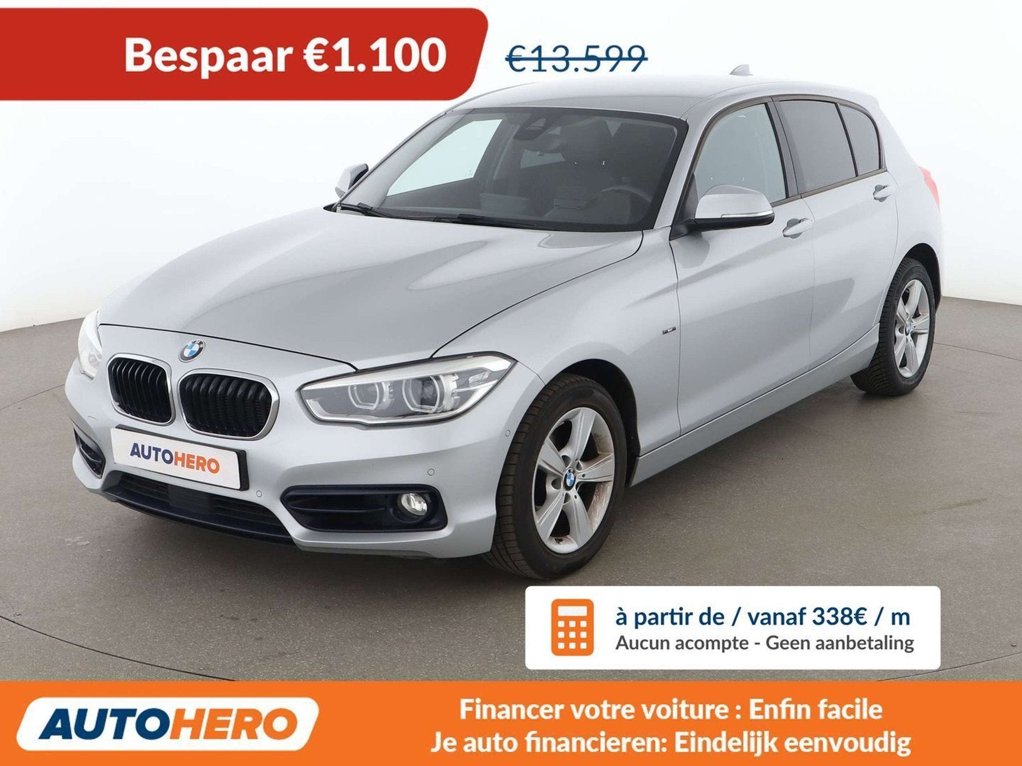 BMW 1 Serie 120 120i Sport Line (bj 2015, automaat), Auto's, BMW, Automaat, Gebruikt, Adaptive Cruise Control, Leder