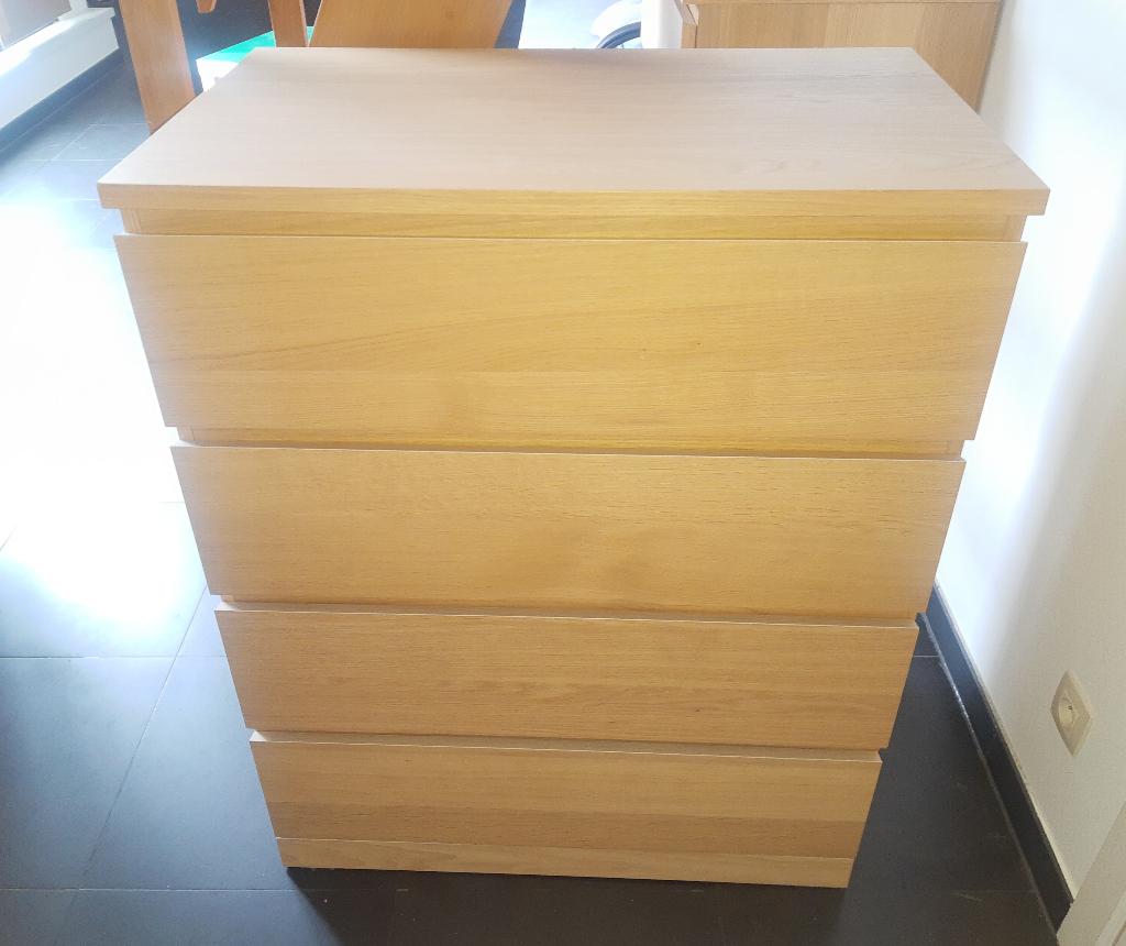 IKEA Ladecast met 4 lades - Chest with 4 drawers, Ophalen, 100 tot 150 cm, Eikenhout, 50 tot 100 cm