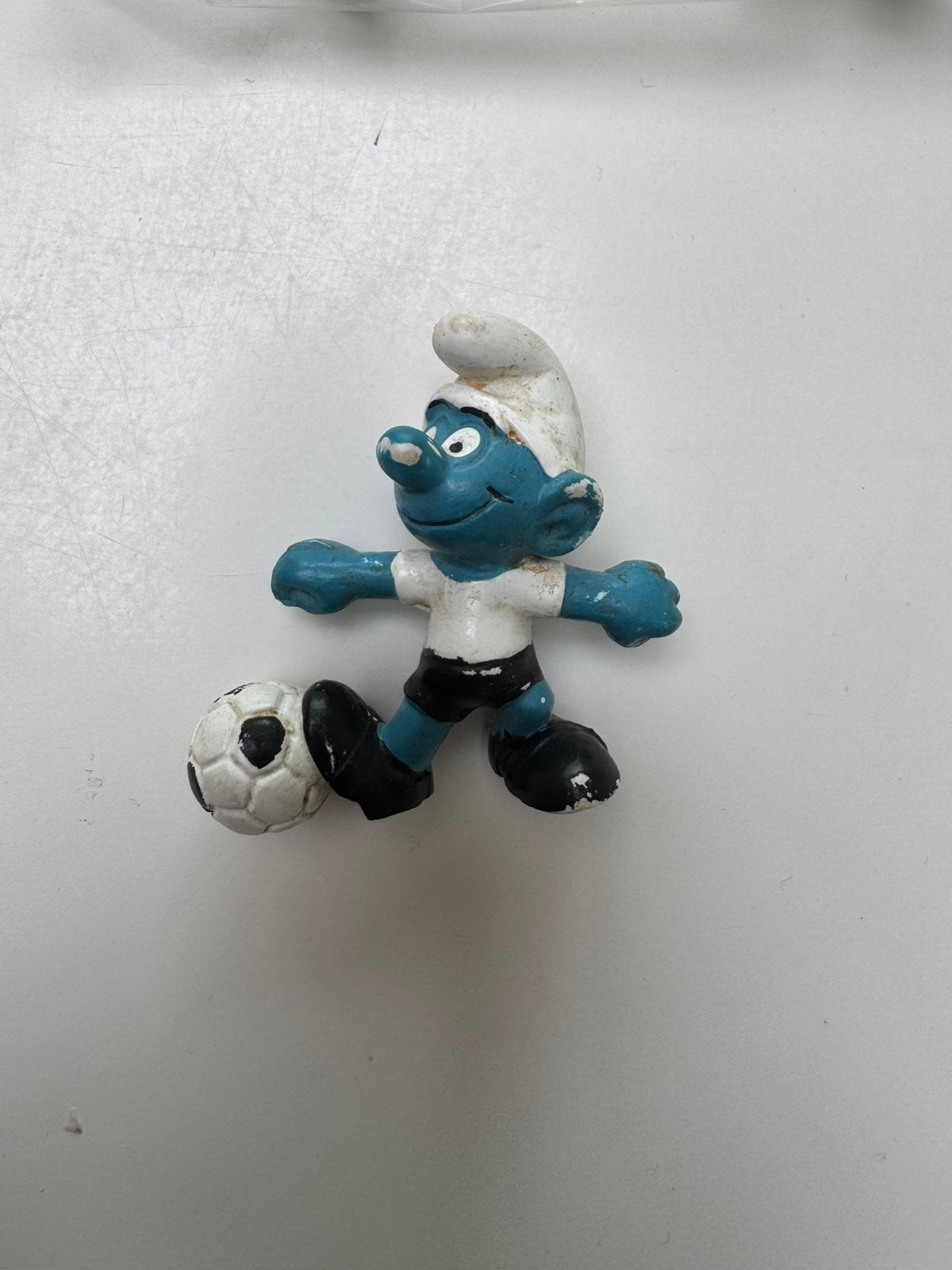 Miniatuur smurf : voetbal smurf Peyo, Ophalen of Verzenden, Gebruikt, Overige Smurfen, Poppetje, Figuurtje of Knuffel