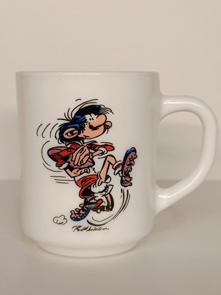 Gaston Lagaffe Guust Flater Arcopal 1984 vintage mok, Ophalen of Verzenden