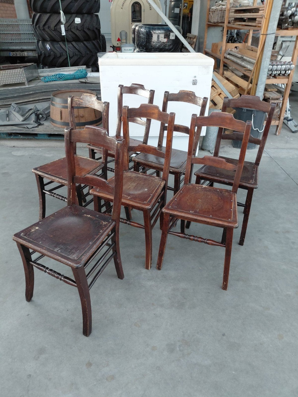 Ensemble unique de 7 chaises anciennes « Luterma » - Estonie, Enlèvement ou Envoi